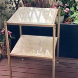 Brass and marble side table