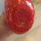 Vase boule rouge en verre soufflé Murano – Italie années 70