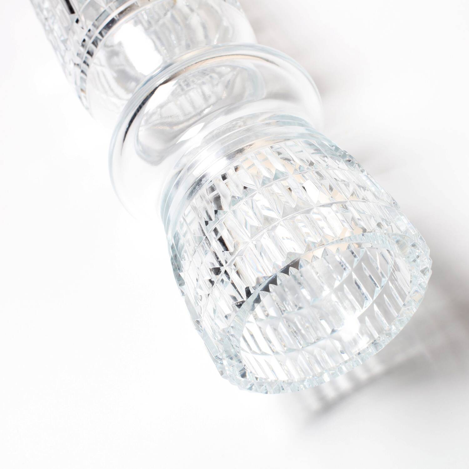 Tall and Solid Clear Crystal Glass Vase / Florence / Italy / 1960s