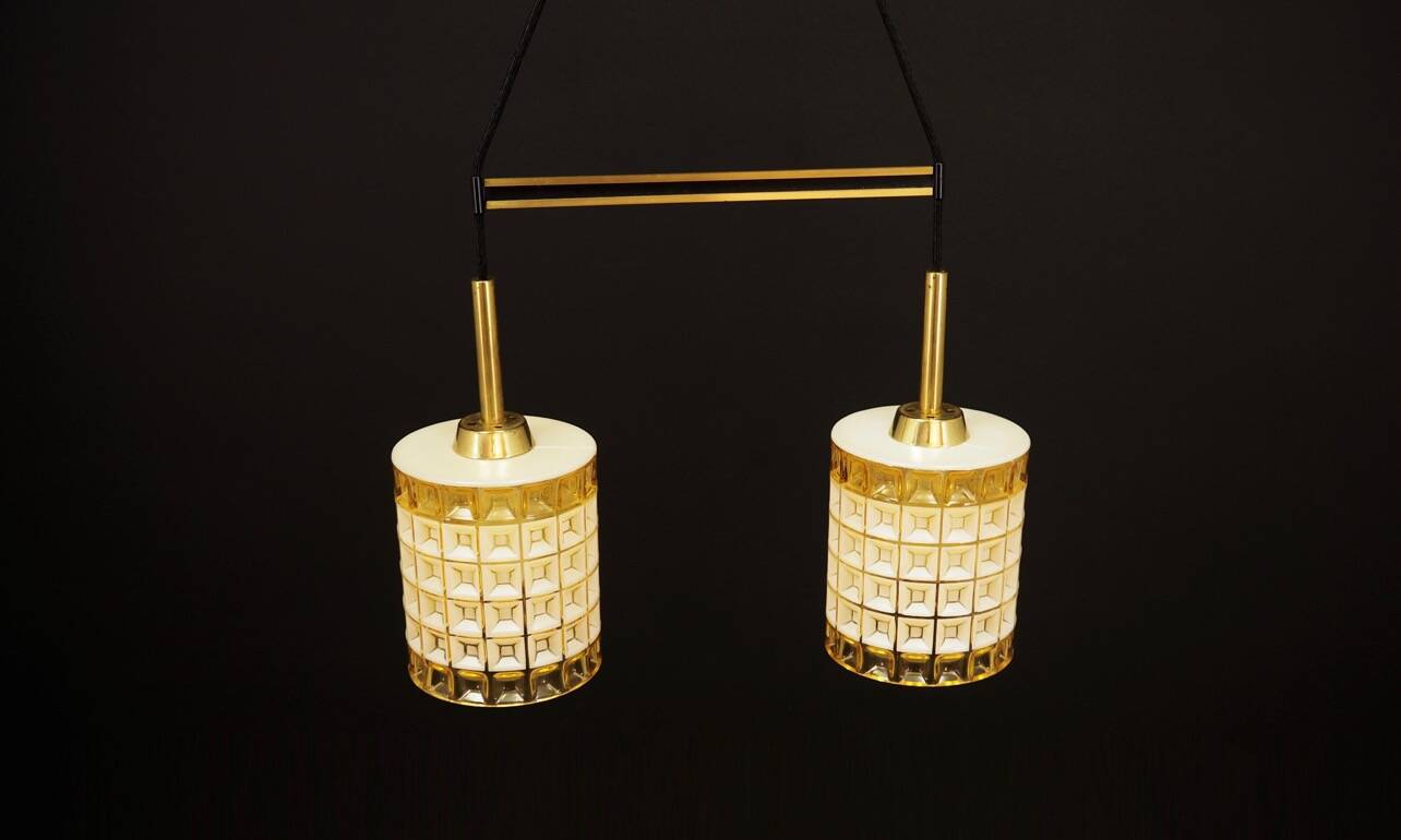 Lustre vintage, design danois, années 1970, production : Danemark