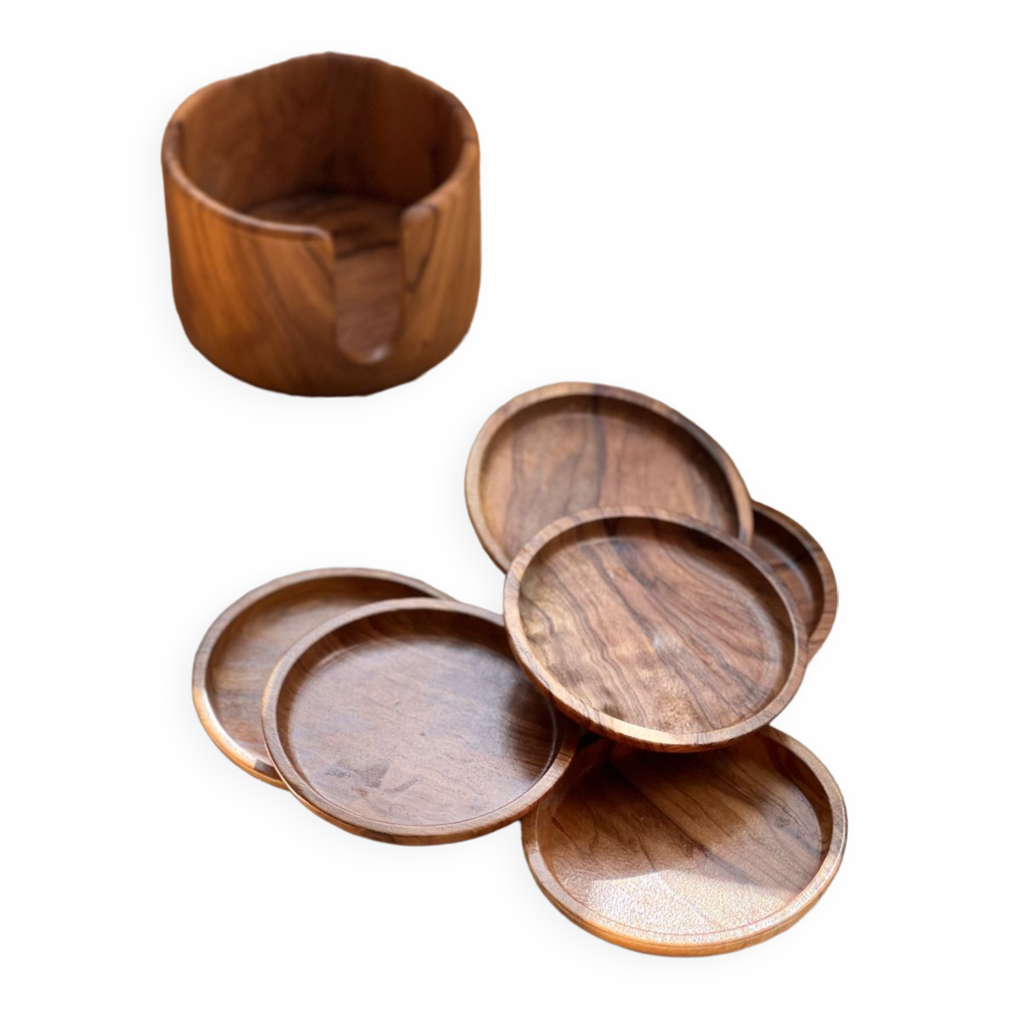 Set dessous de verre en bois d’olivier Espagne