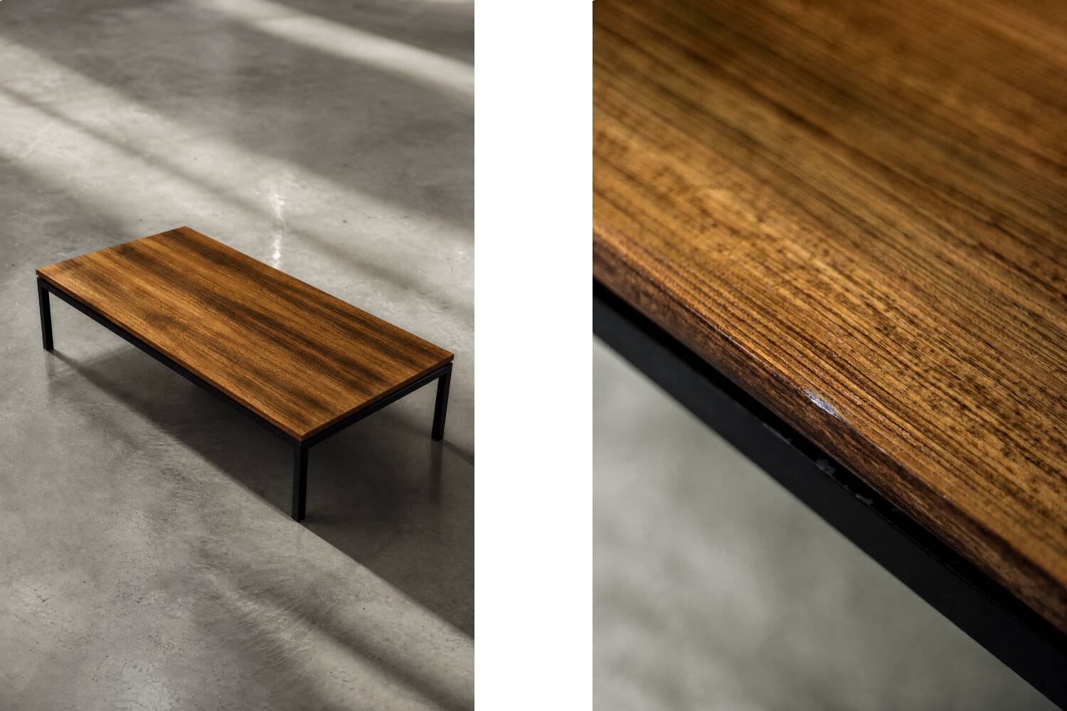 Vintage Low Mid-Century Modern Teak Coffee Table, Denmark, 1970s