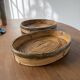 Round rattan and brass trays 1970 by Gabriella Crespi