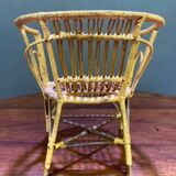 Fauteuil poupée en rotin