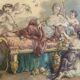 Watercolor painting XIXth Century antique decoration signed M.Censier
