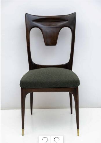 Ico & Luisa Parisi MidCentury Modern Italian Walnut and Bouclè Dining Chair