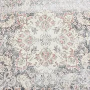 8x12 Large Vintage Pale Red & Blue Persian Rug, Oriental Rustic Carpet
