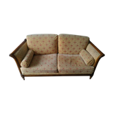 Set of 2 sofas in cherry Tiffany 1 of 2 places and 1 sofa 3 places convertible