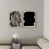 Paire d’estampes giclées ensemble d’art mural abstrait de deux, 50x70cm