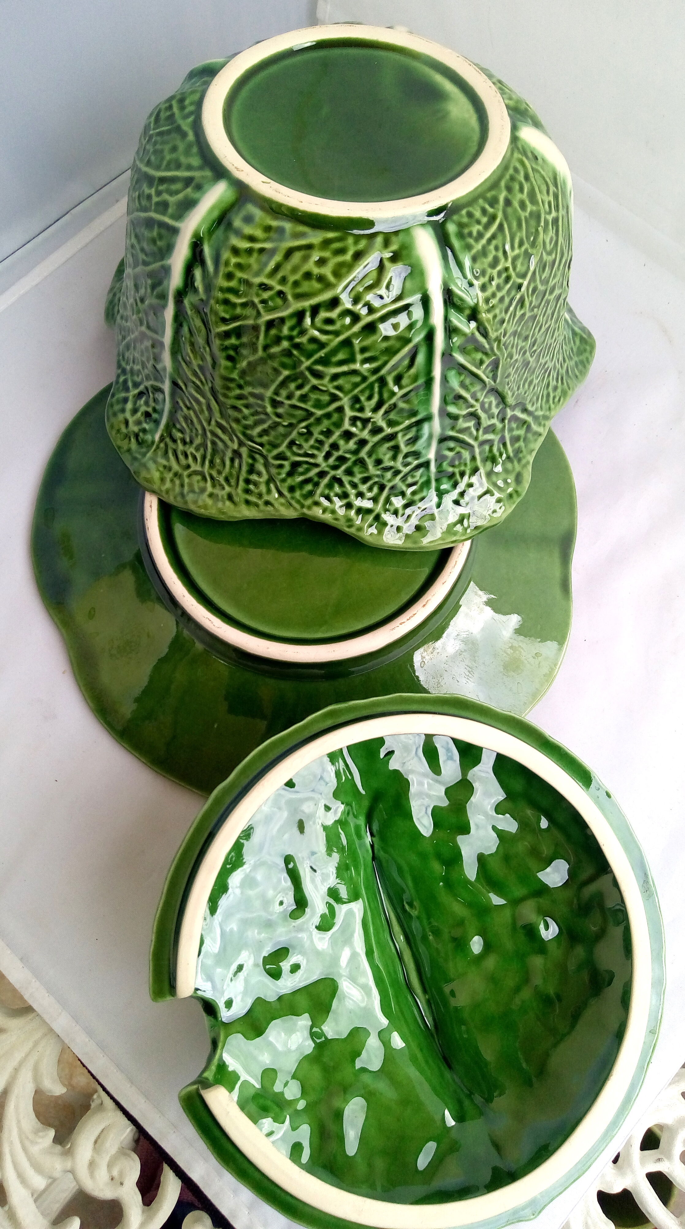 Dabbling cabbage leaf soup bowl