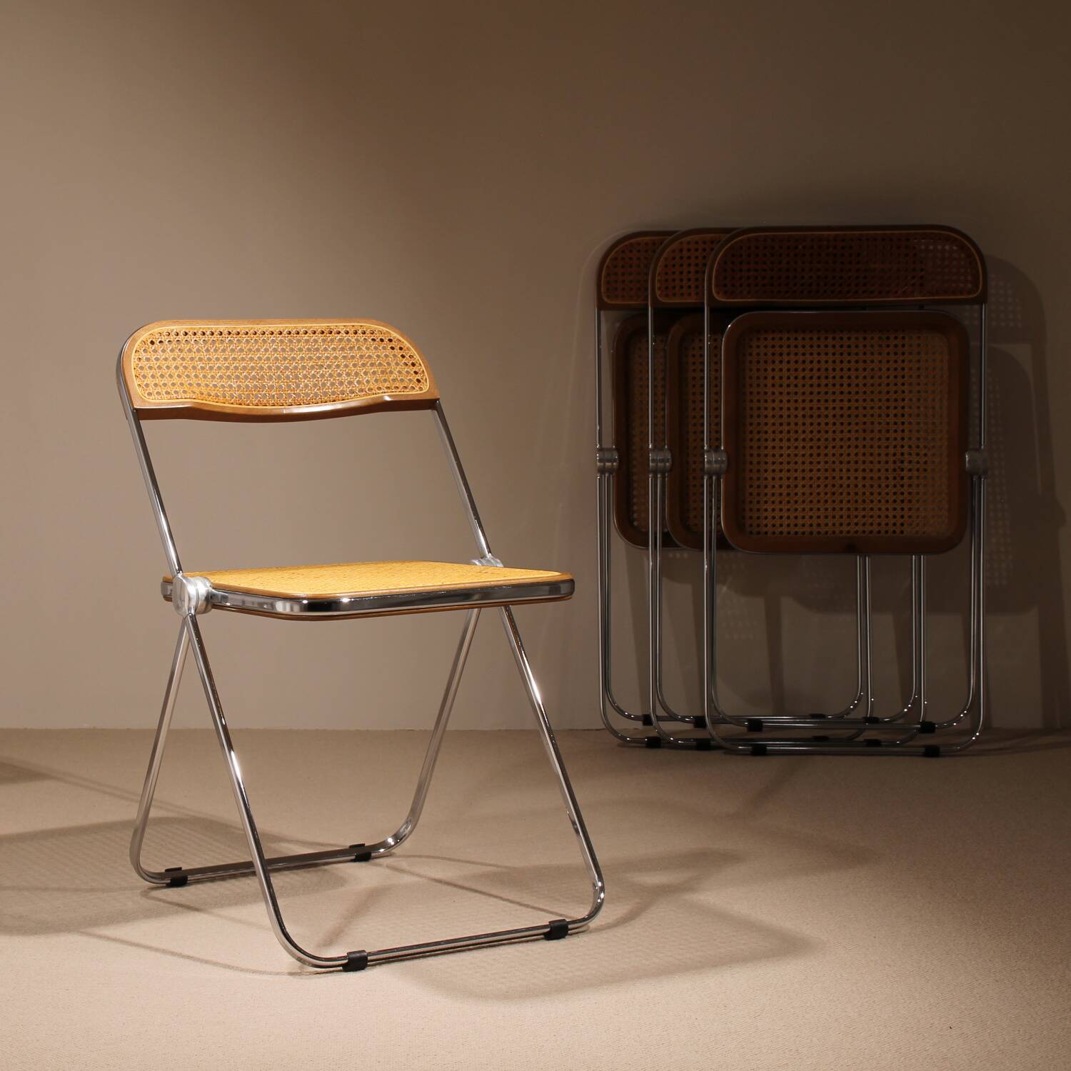 Four ‚Plia‘ Folding Chairs by Giancarlo Piretti for Anonima Castelli
