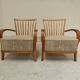 Pair of Krasna Jizba Art Deco solid wood armchairs