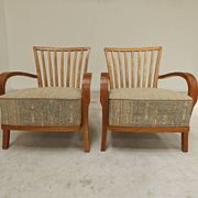 Paire de fauteuils Krasna Jizba Art déco bois massif