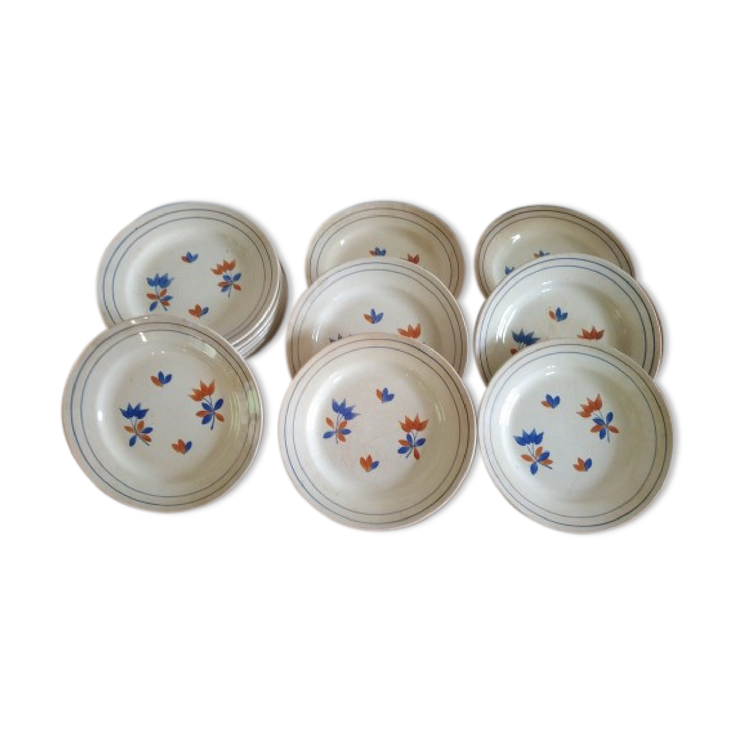 12 plates in Gien porcelain