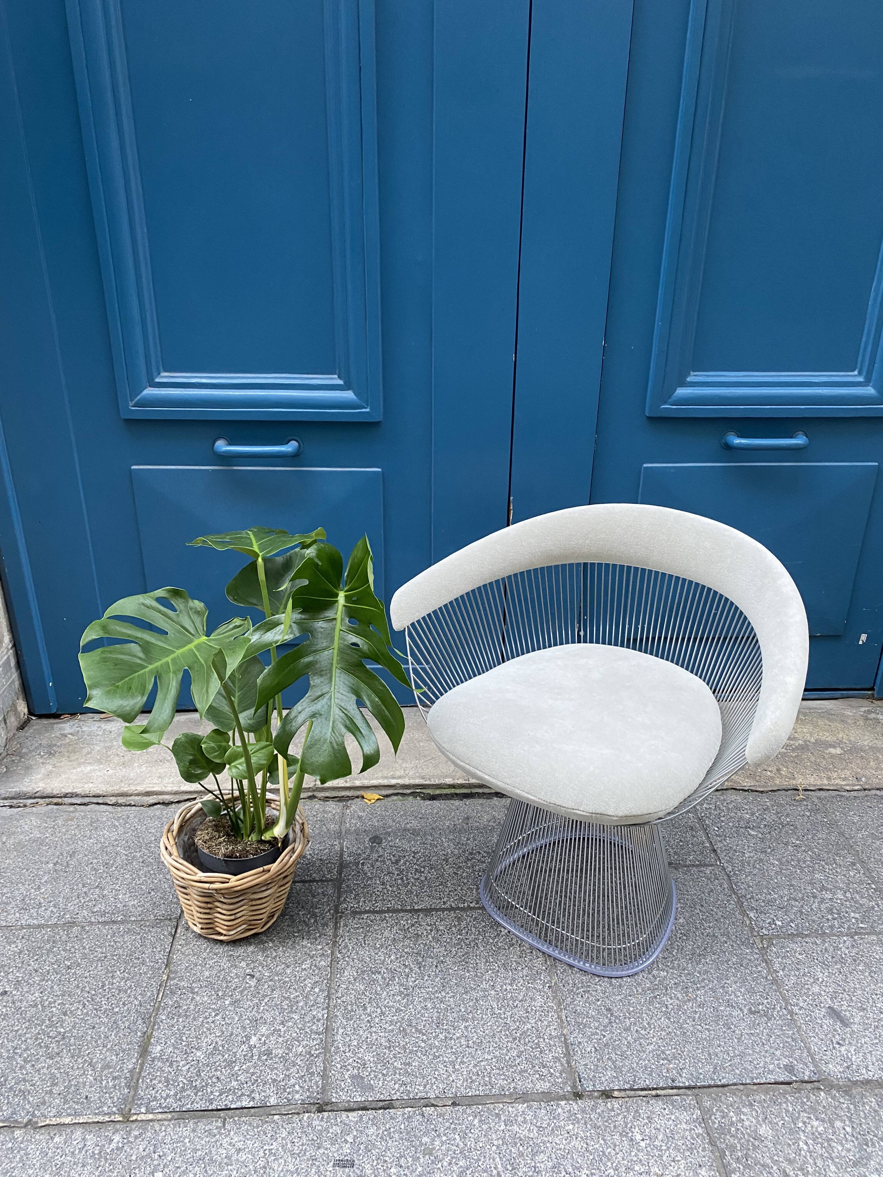 Velvet armchair by Warren Platner for Knoll