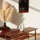 Table basse vintage Everest en noyer – style « planche de surf » (années 60)