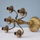 Solid brass candle holder with 5 candles and 4 arms