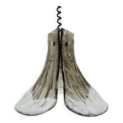 Suspension en verre de Murano en forme de fleur par Carlo Nason pour Mazzega, années 1970.