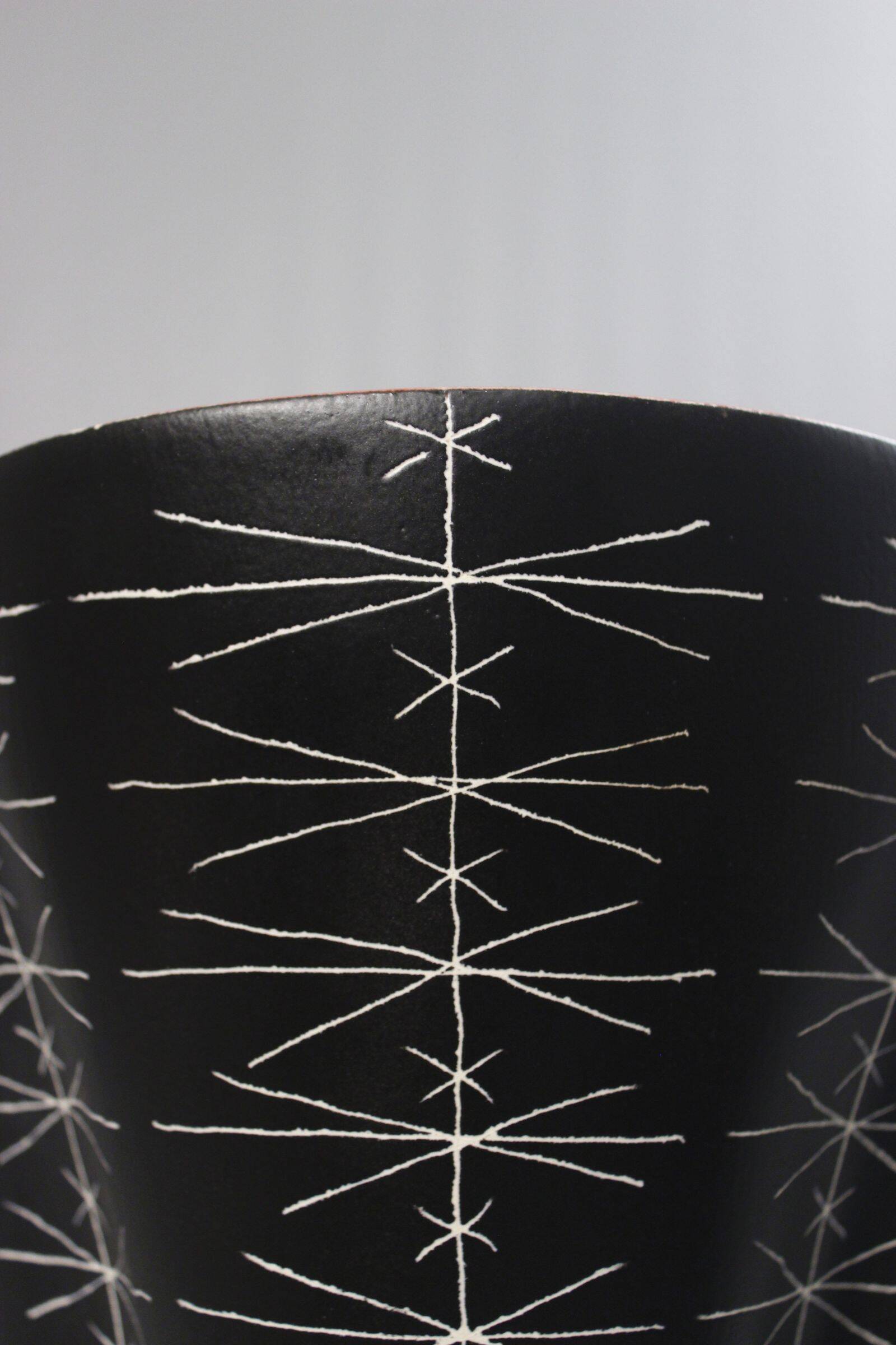 Jean de Lespinasse large vase no. 308 scarified decoration Nice 1950s