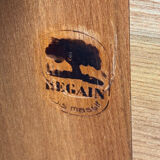 Buffet Maison Regain, crédence vintage en bois d'orme français, brutaliste moderne des années 1970