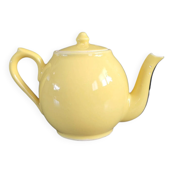Théière ancienne jaune en porcelaine - 0,7L - Ref 890