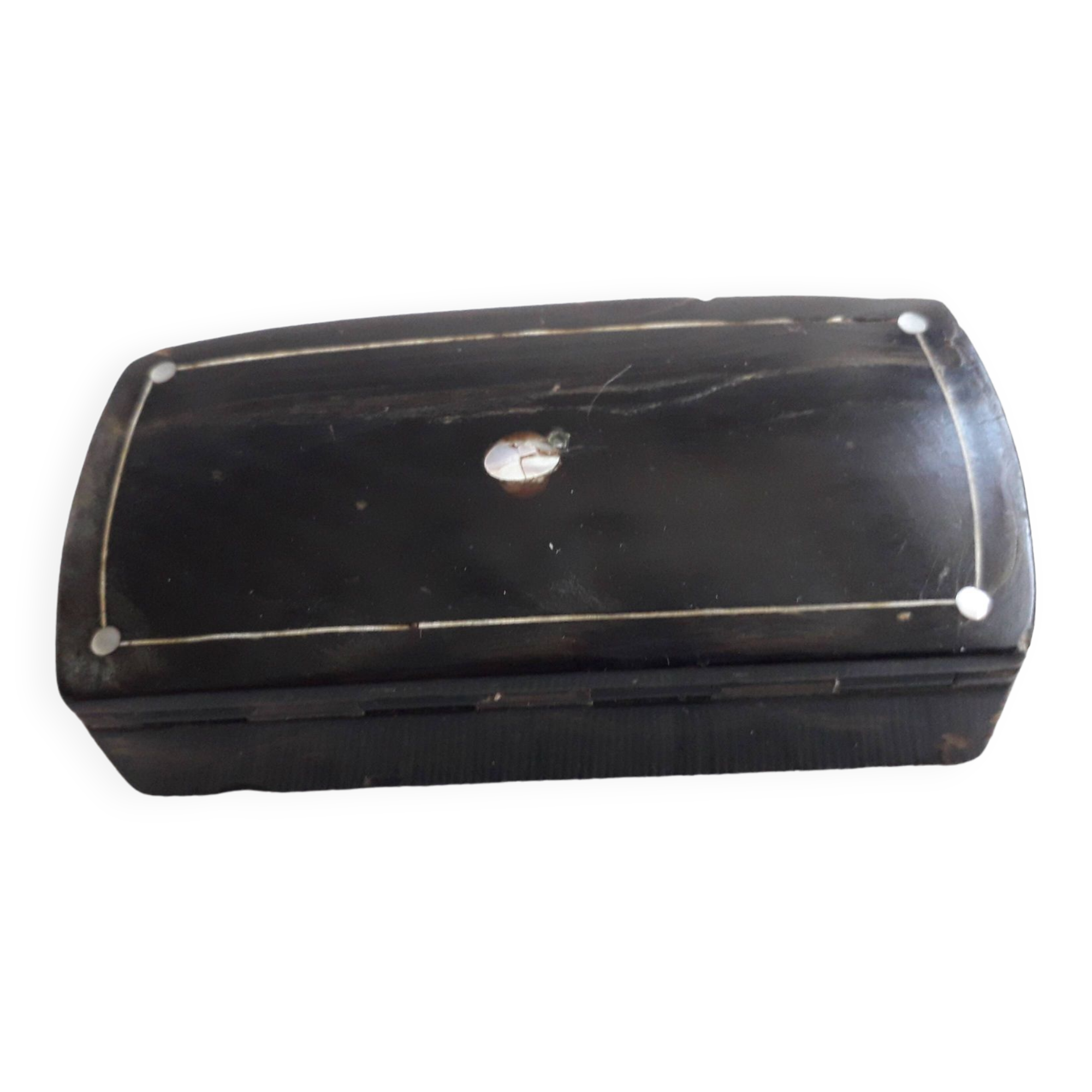 Old Napoleon III style snuffbox in blackened wood