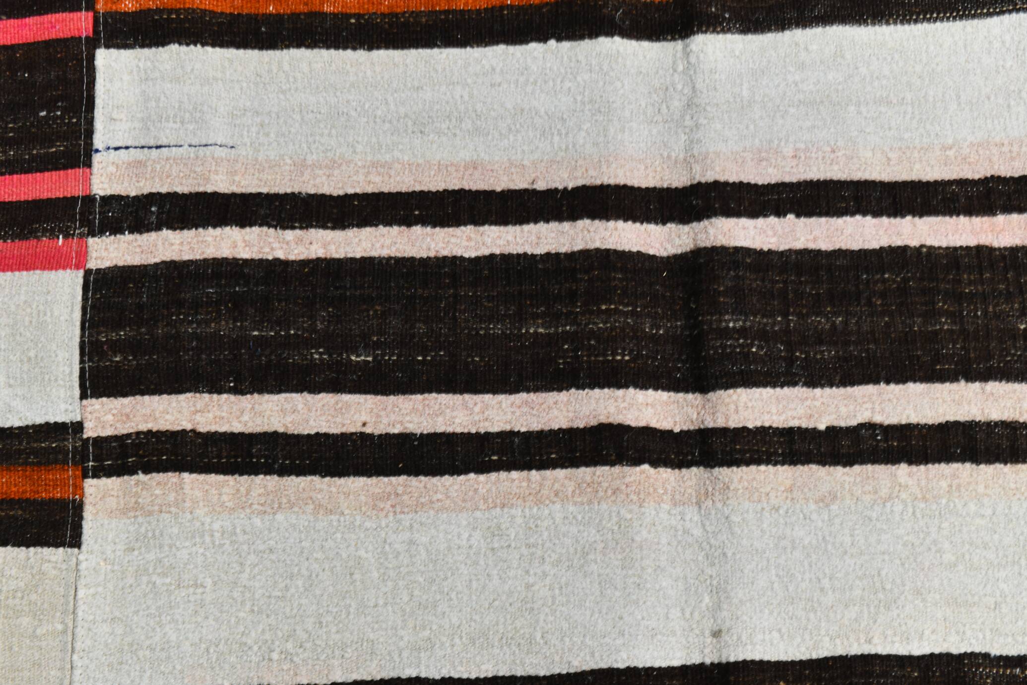 8x10 White & Black Modern Striped Kilim Rug, 243x318Cm