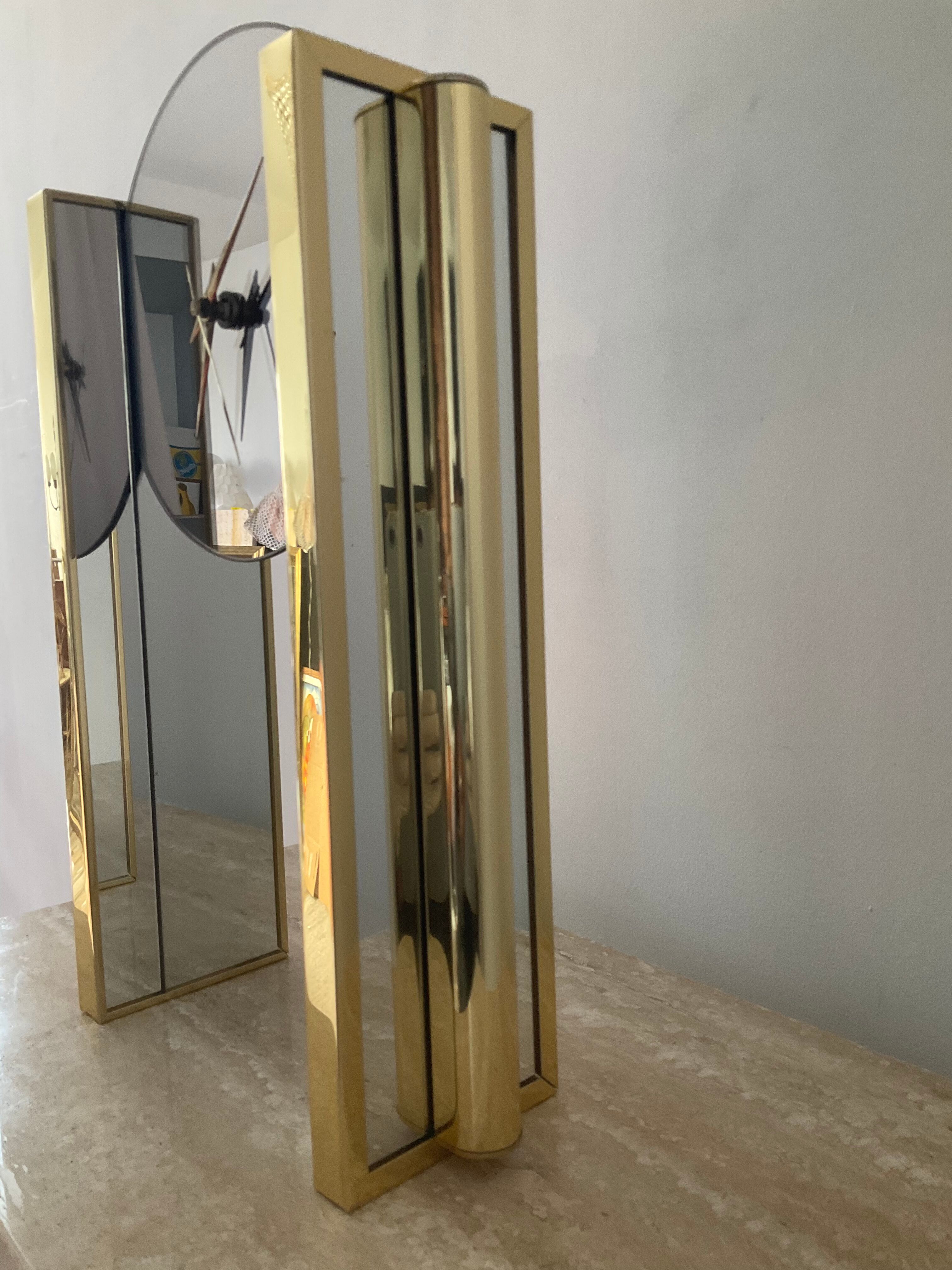 Hollywood Regency clock by Nufa Holland in brass 70s-80s