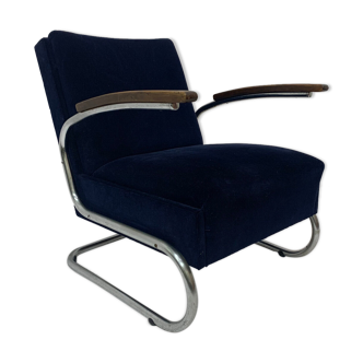 Fauteuil Bauhaus chromé type s-411 par W. Gispen pour Mücke Melder 1930