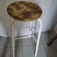 Bar top stool metal patinated seat wood dp 0922143