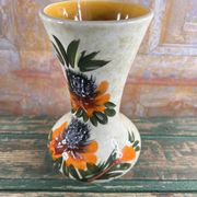 Vase vintage en céramique signé Roy – Décor Main – Années 60/70