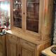 Ancien buffet deux corps vaisselier en pin