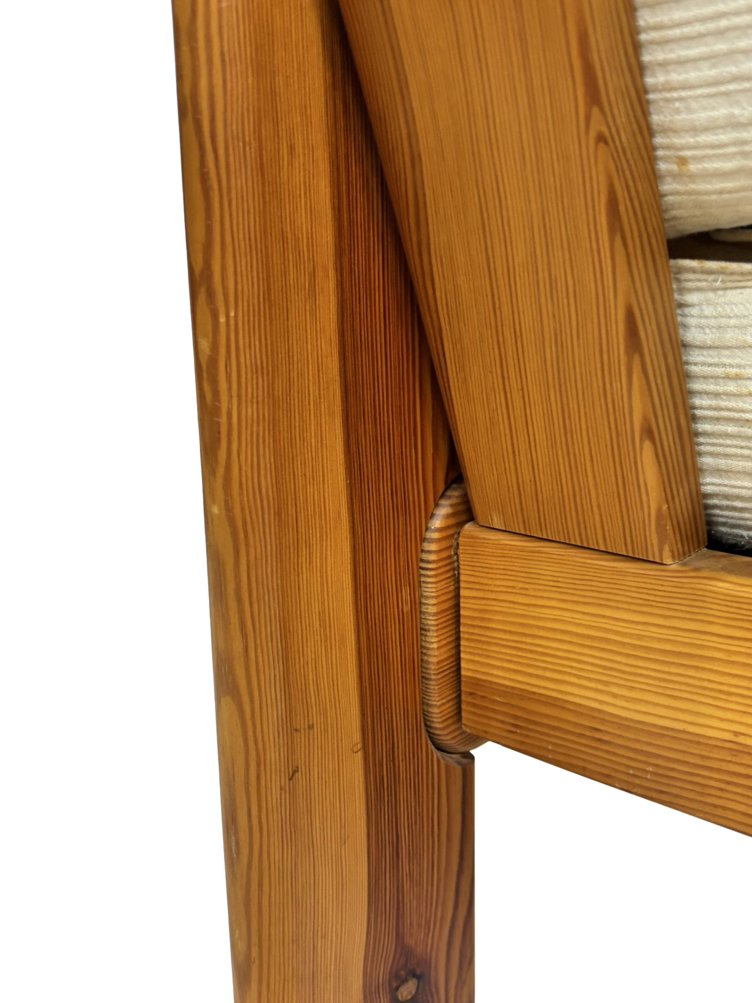 Canapé vintage deux places en pin des années 70 au design minimaliste