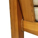 Canapé vintage deux places en pin des années 70 au design minimaliste