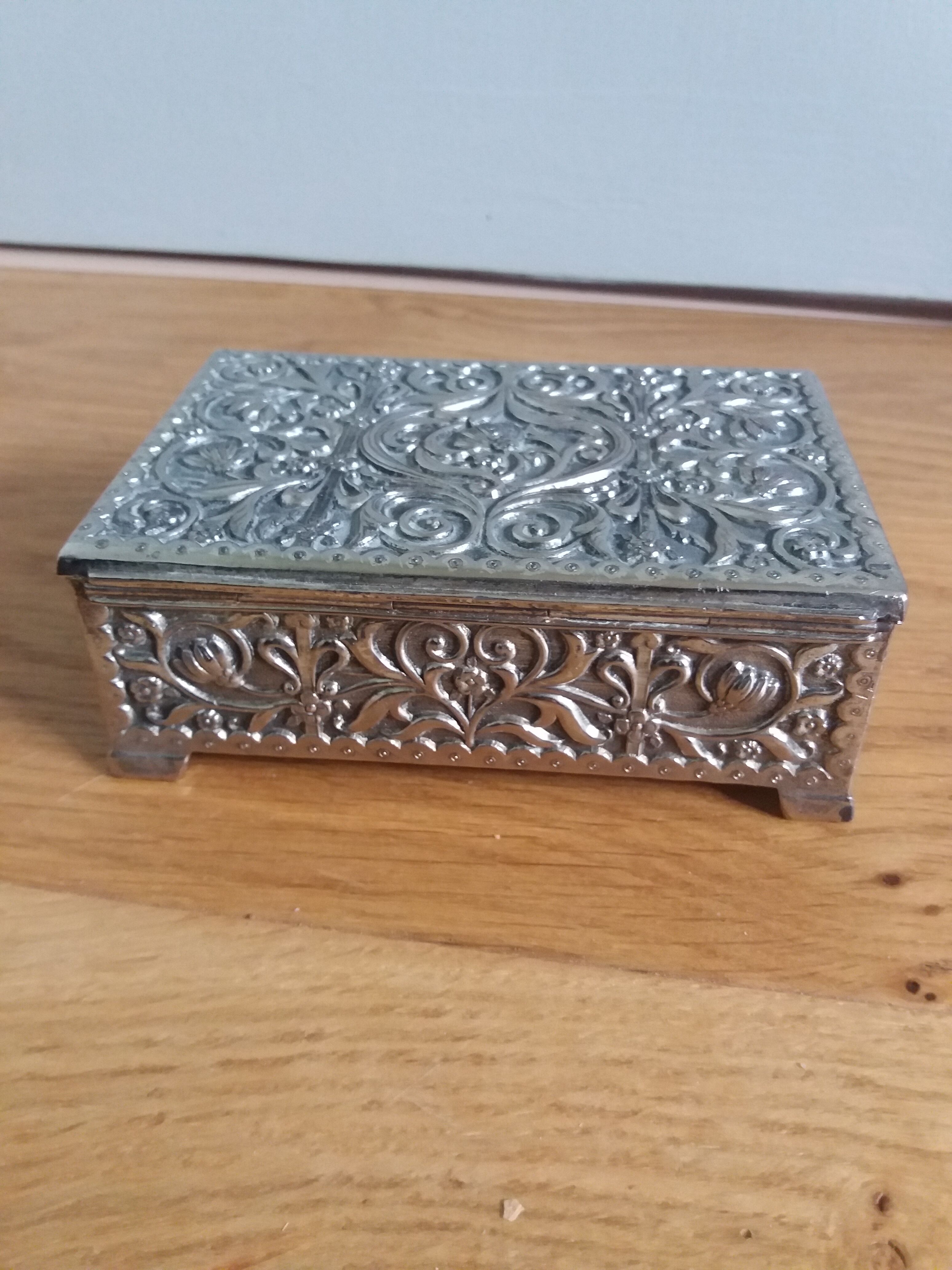 Silver plated jewelry box