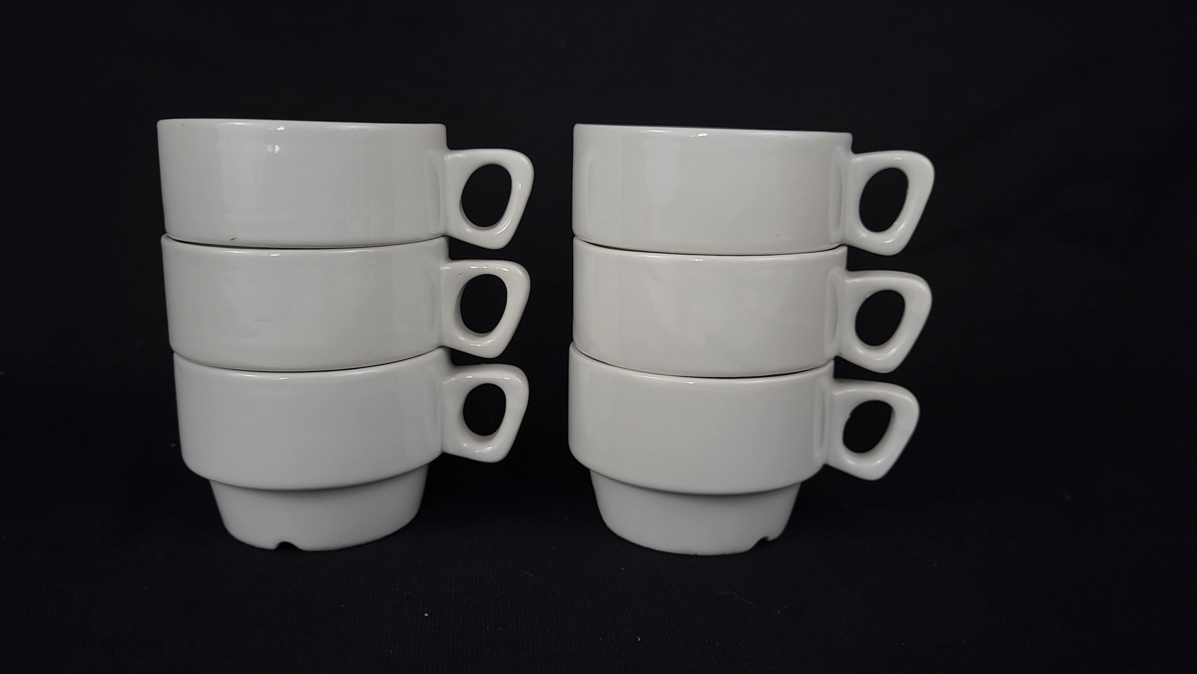 San Ignacio - Set De 6 Tasses En Porcelaine Blanche EMPILABLES - Collection VESSIA - Capacité 360 Ml