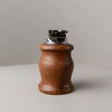 Brown Wood Vintage Lighter with Curved Italian Design, 1960s Table Accessory - Refined Gift