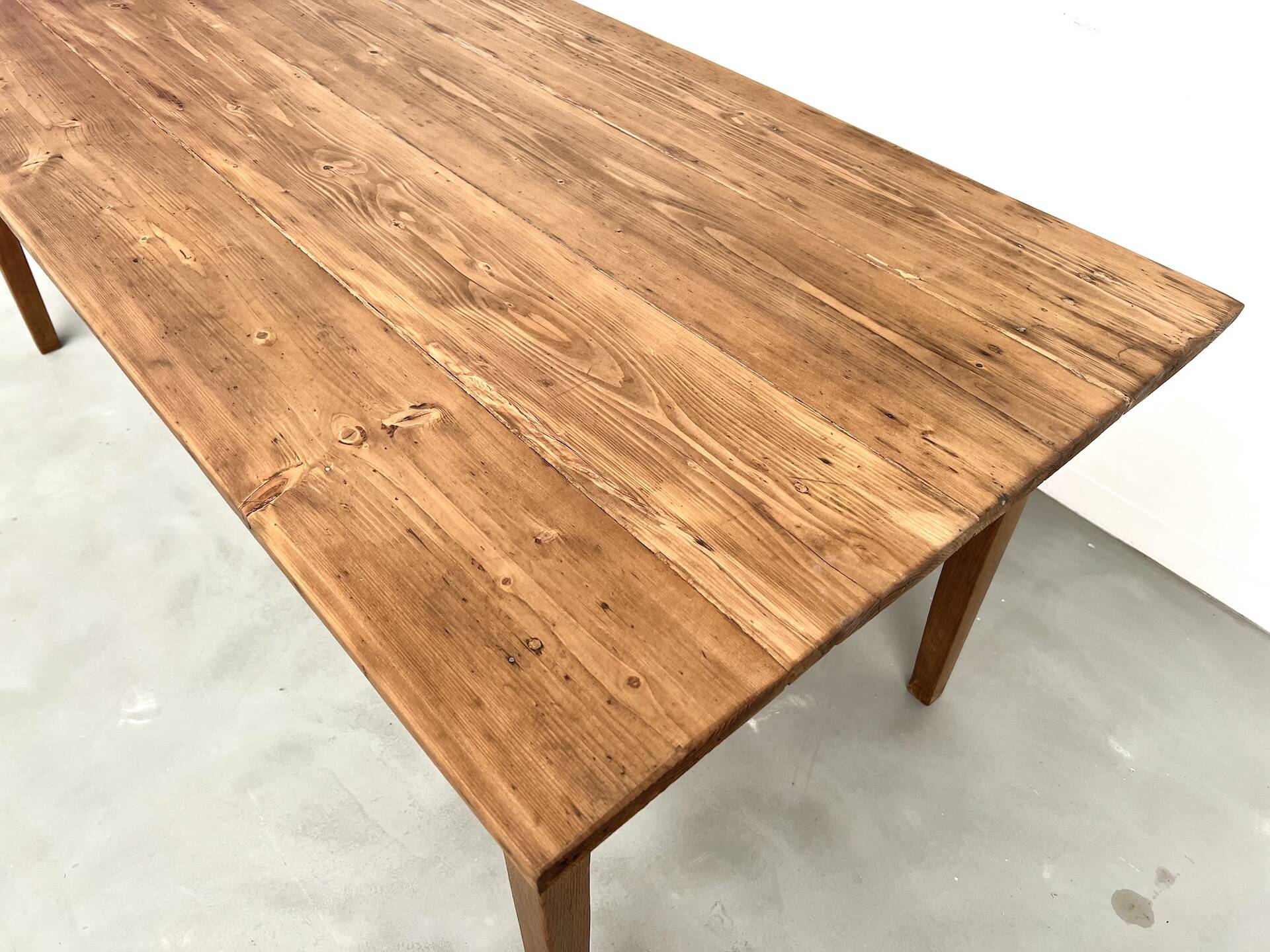 1950s farmhouse table, oak and pine