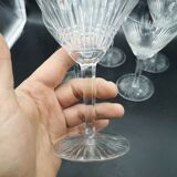 Series of 6 Saint Louis crystal water glasses coli model size 422