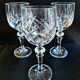 Set of three cut Bohemian Crystal Stemmed Glasses.