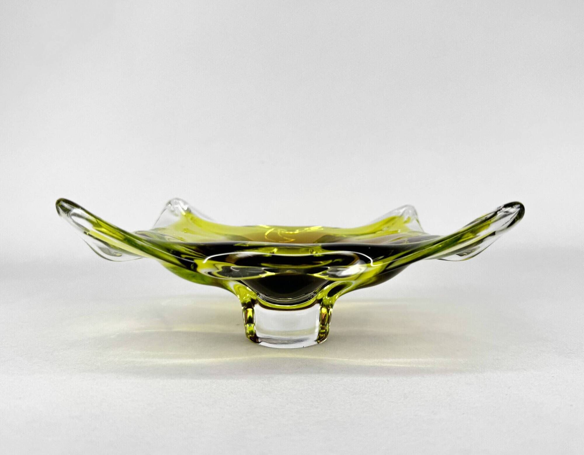 Art Glass Bowl by designer Josef Hospodka for Chribska Glassworks, 1960's