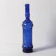 Bouteille décorative en verre bleu cobalt avec bouchon en liège / Espagne / Années 1990