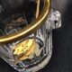 Ice bucket, moulded crystal made in Belgium by Val Saint Lambert