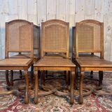 Suite de 6 chaises style Louis XIV en cannage
