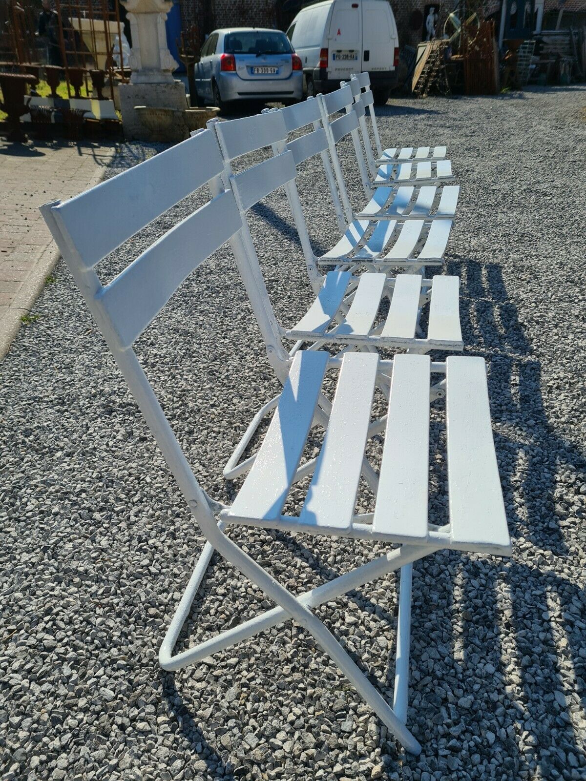 Folding iron garden chairs