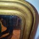 Antique Louis Philippe mirror, 19th century, mercury backing, wooden parquet back.