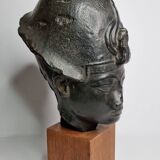 Bust of Amenophis III in patinated plaster in imitation of stone, 45 cm