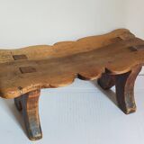 Old footstool in solid wood 19th century