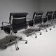Chaises de bureau EA 217 Soft Pad par Charles et Ray Eames pour ICF, années 1980.