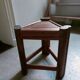 Tabouret en rotin brûlé années 60